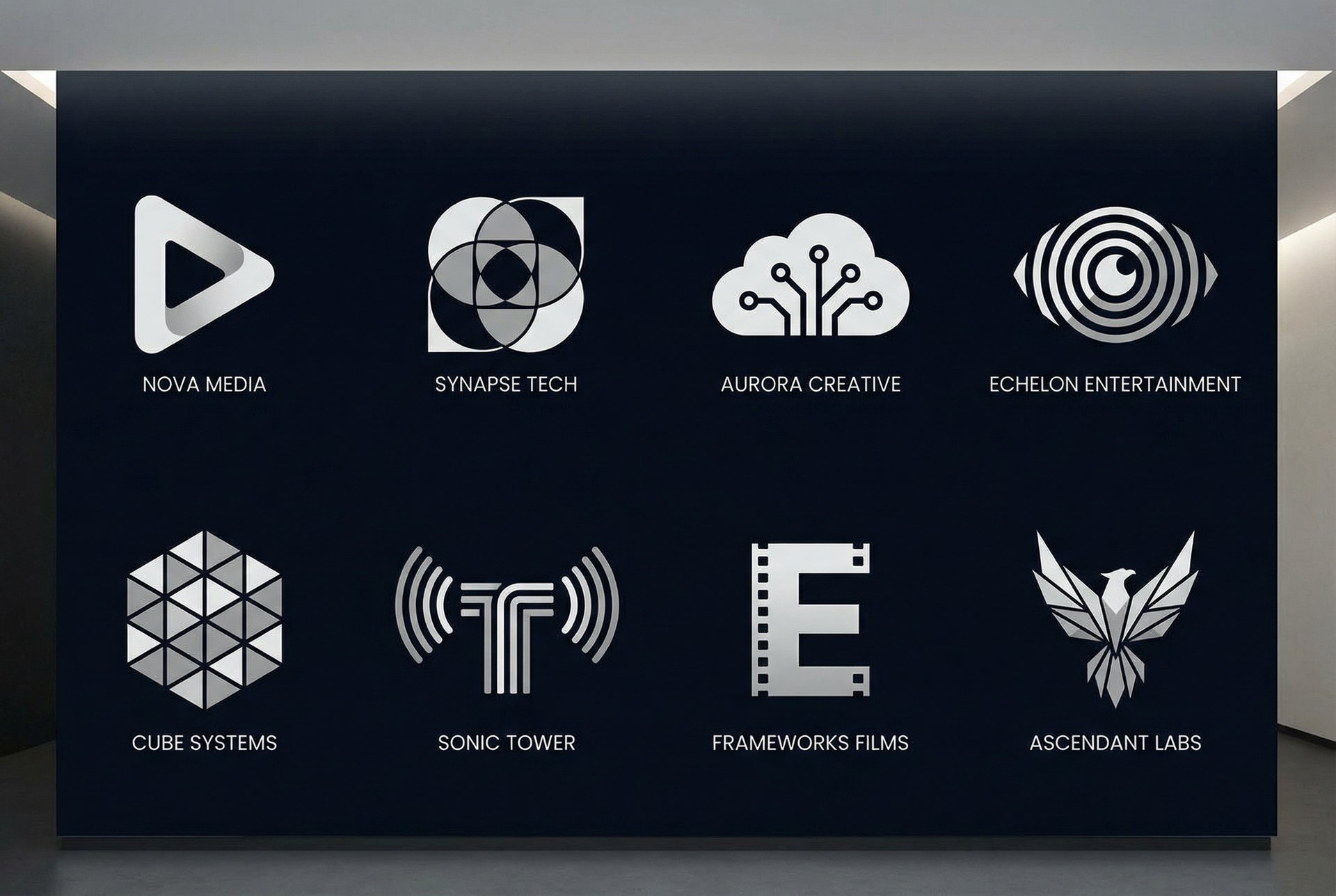 小蓝视频合作影视品牌Logo墙